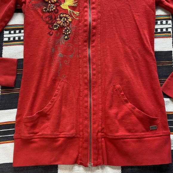 Buffalo by David Bitton Red Zip Up Hooded Sweater. Embroidered. Size Large. Y2K. - Picture 10 of 16